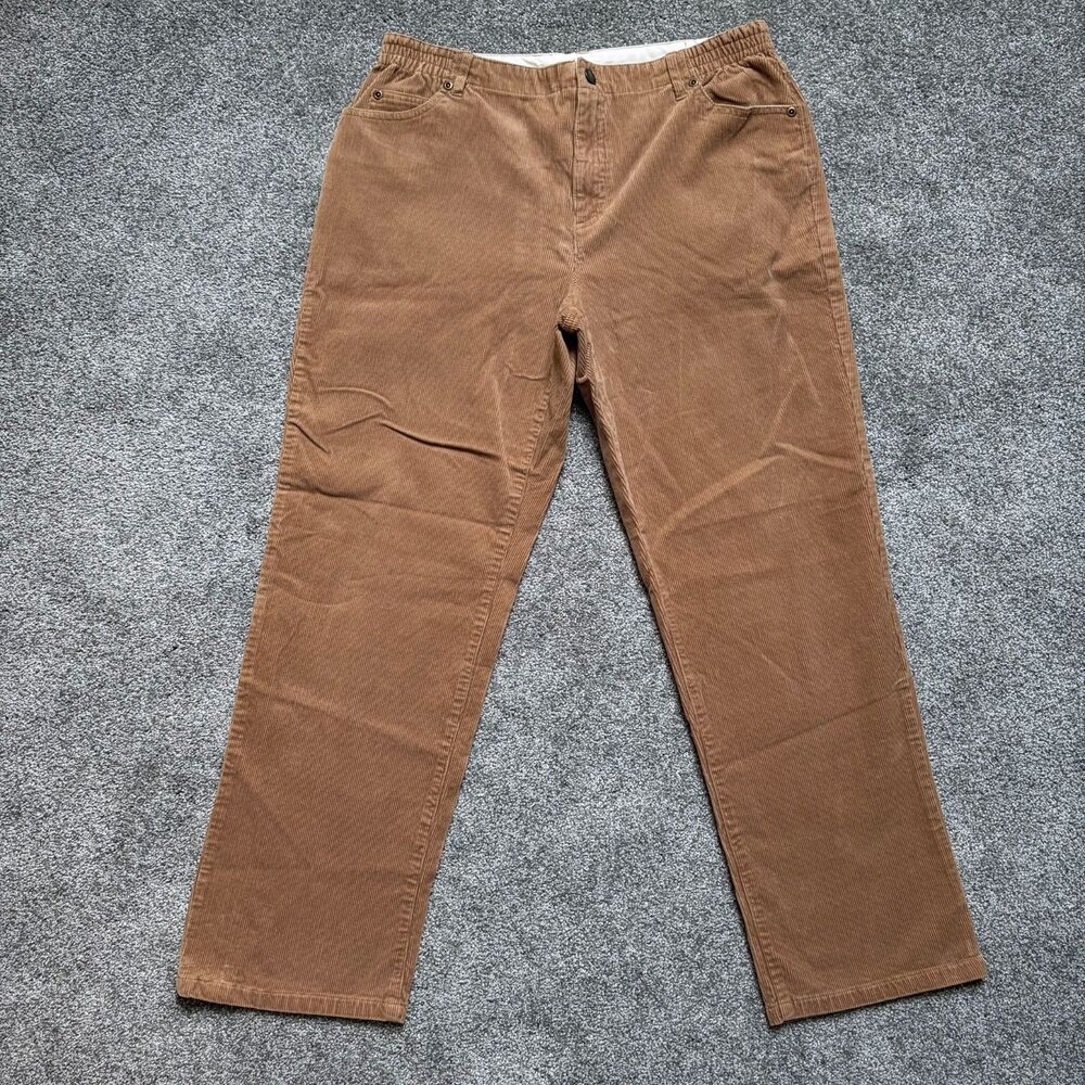 VTG The Tog Shop Petites Corduroy Pants Women's 8P Brown Elastic Waist